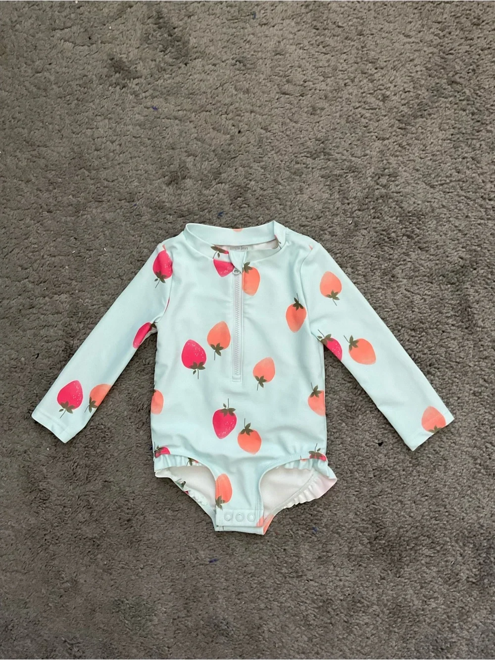 Carter's Mint Green Long-Sleeve Strawberry Rashguard One-Piece